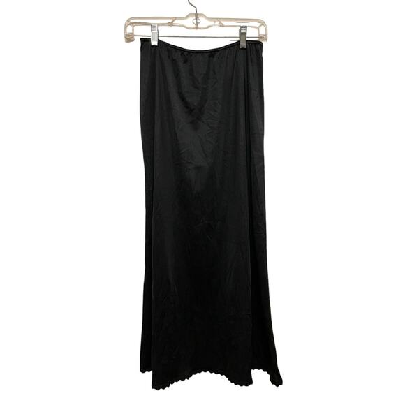 Vintage Warner's Slip Set Top‎ Full Skirt Size Small/Medium Black Satin 1980s - Picture 8 of 13
